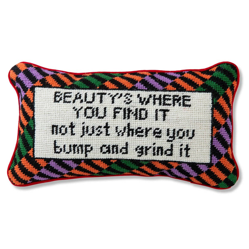 Bump and Grind Needlepoint Pillow