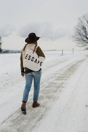 ESCAPE Canvas Tote Bag: Black