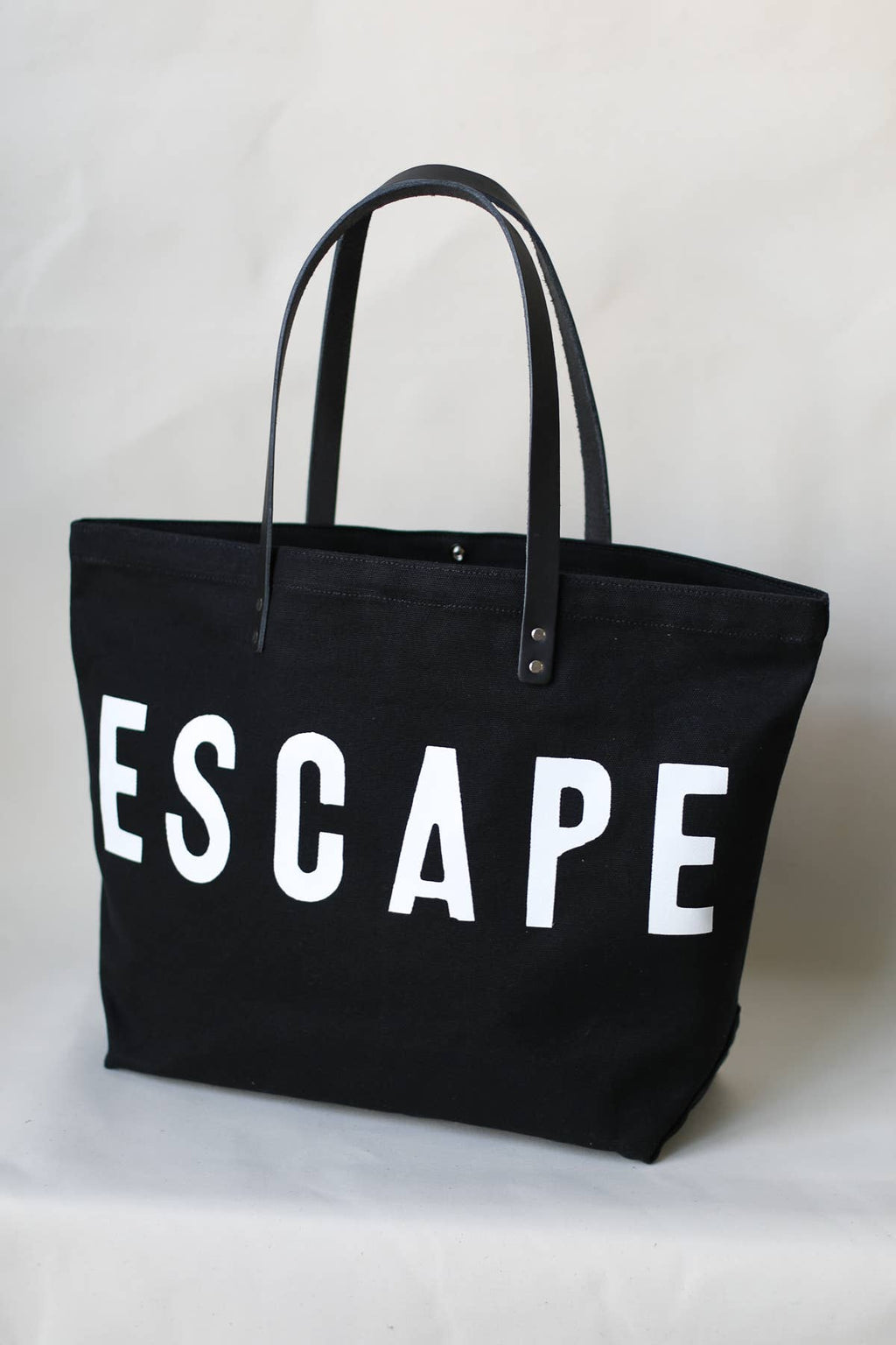 ESCAPE Canvas Tote Bag: Black