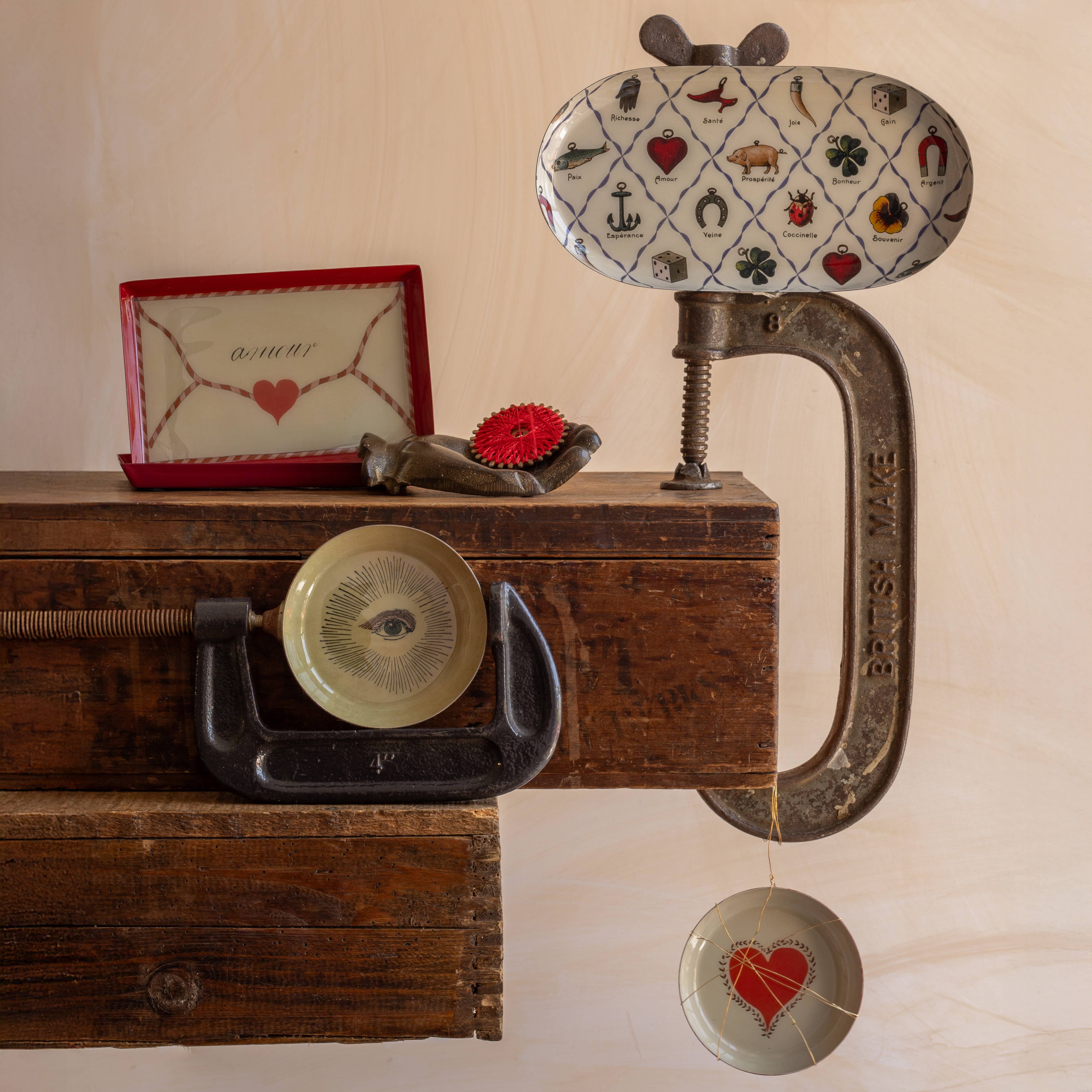 Rectangular Enamel Tray, Love Letter