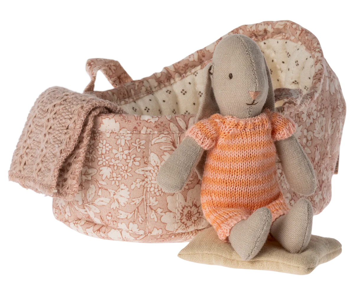 Bunny In Carry Cot, Micro Peach