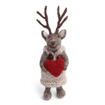 Small Grey Girly Deer With Heart