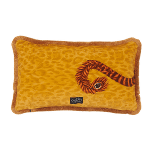 Tigris Luxury Velvet Bolster Cushion: Gold