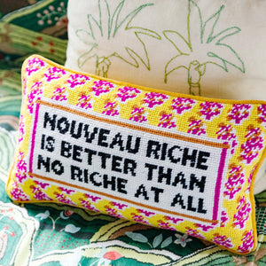 Nouveau Riche Needlepoint Pillow