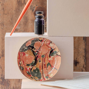 Round Enamel Tray, Marbled