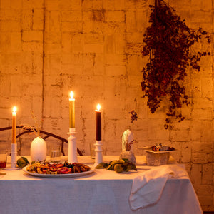 Fringed Linen Napkin: Mustard