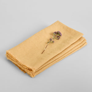 Fringed Linen Napkin: Dark Grey