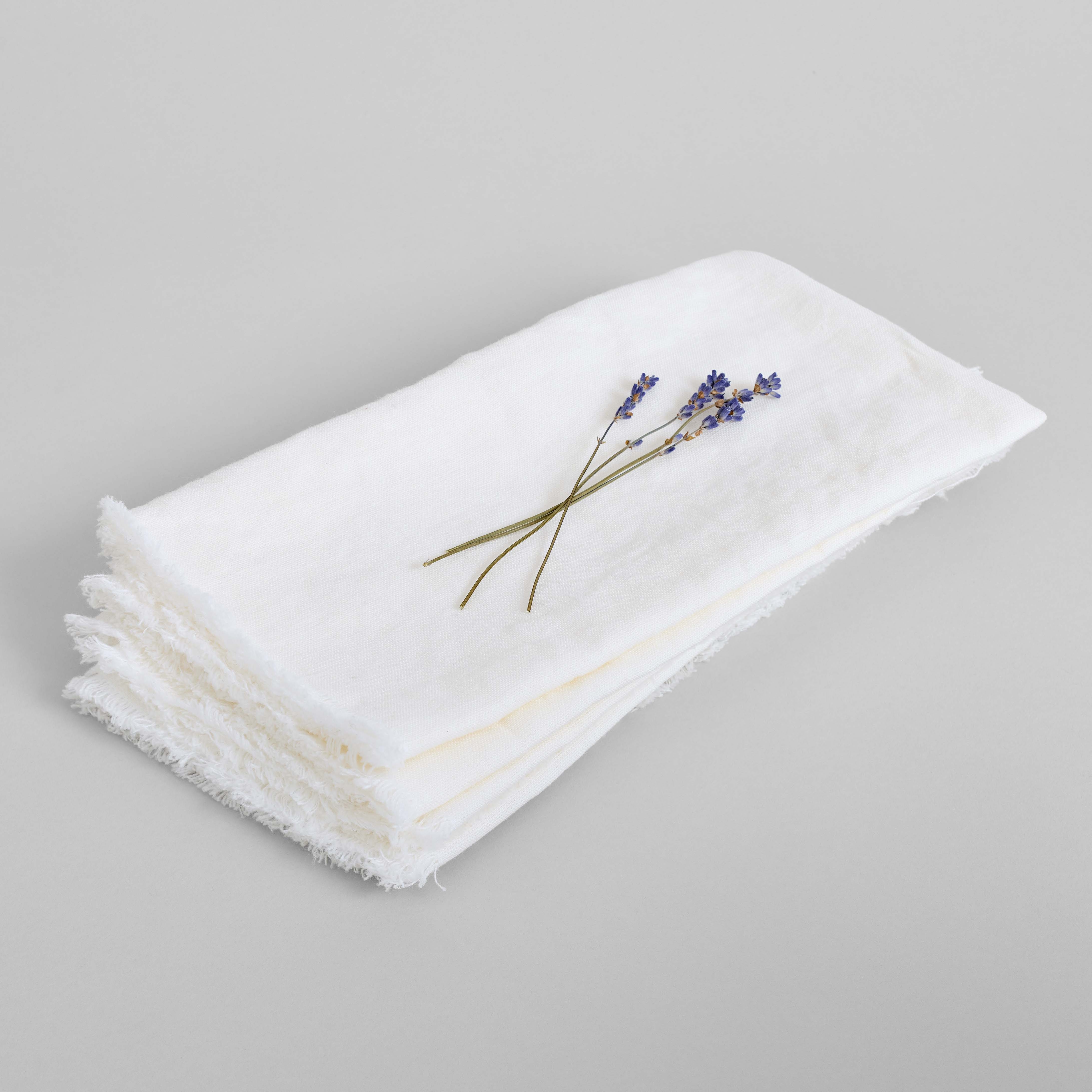 Fringed Linen Napkin: Natural Flax