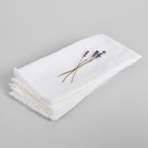 Fringed Linen Napkin: Natural Flax