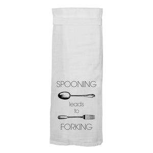 Spooning Leads To Forking Tea Towel