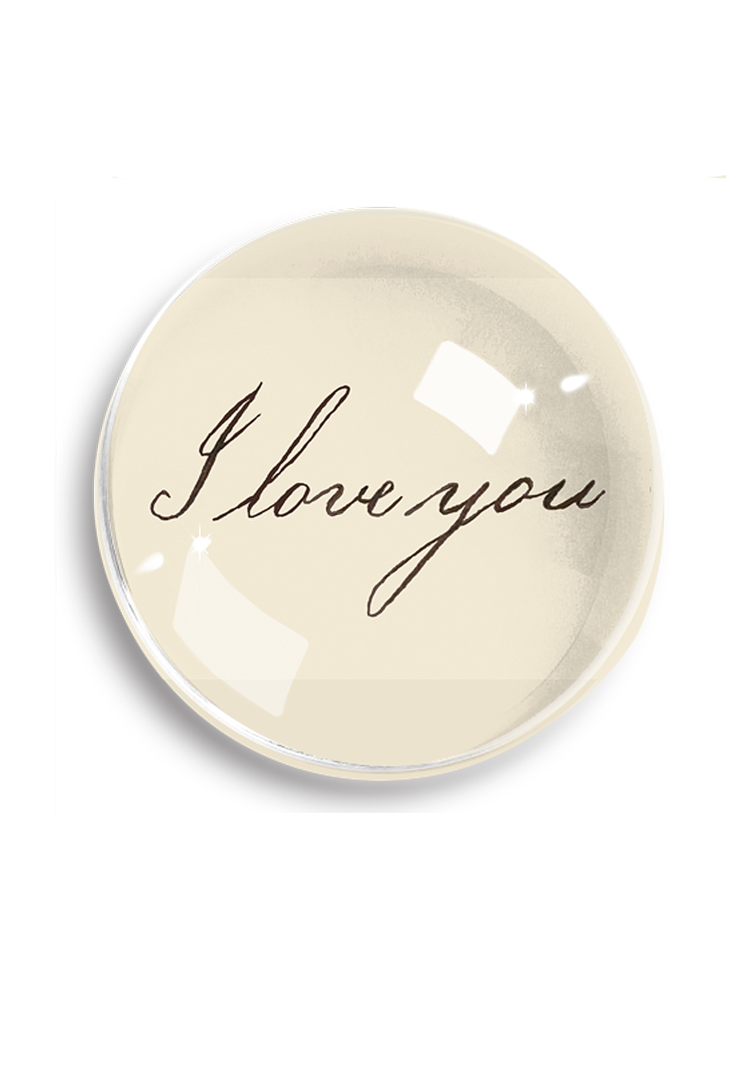 I Love Your Script Crystal Dome Paperweight