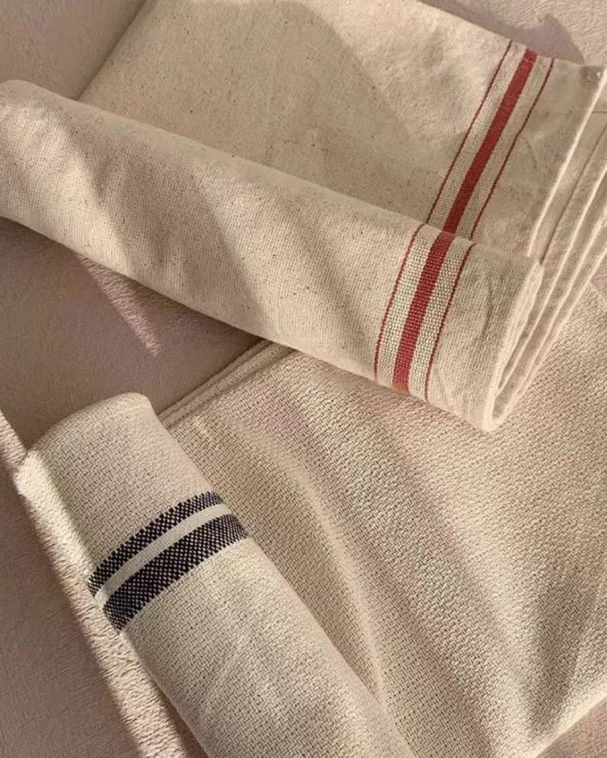 Farmhouse Simple Striped Napkin, Red