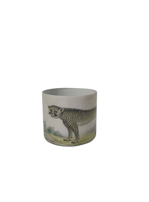 Glass Leopard Print Votive Holder, Medium