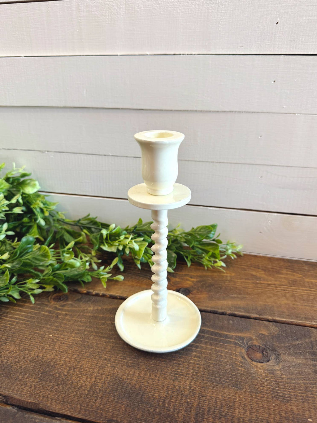 Corkscrew Taper Holder Off White Small