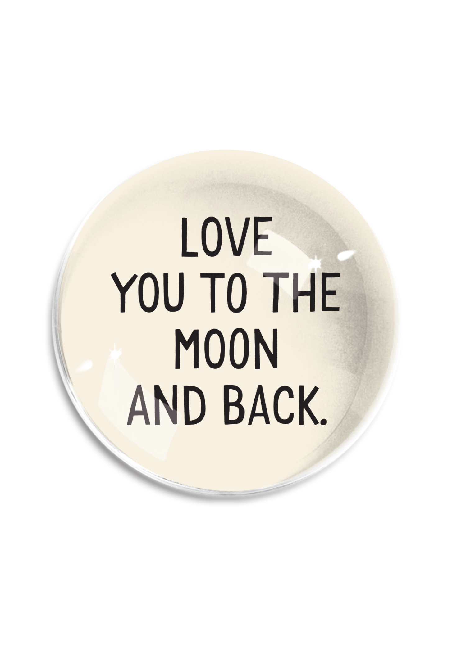 Love You to the Moon Crystal Dome Paperweight