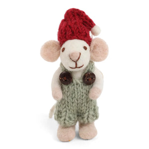 Baby White Mouse, Green Pants