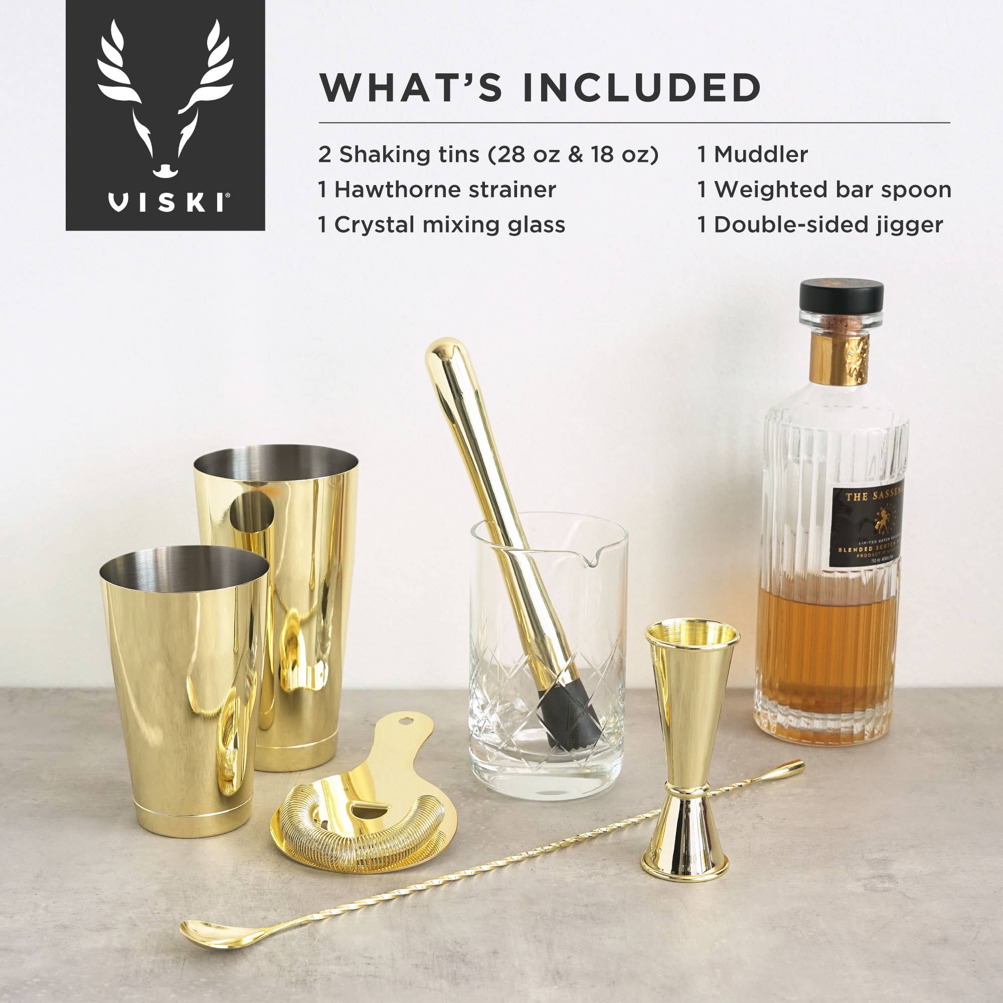 Gold 7- Piece Bar Essentials Set