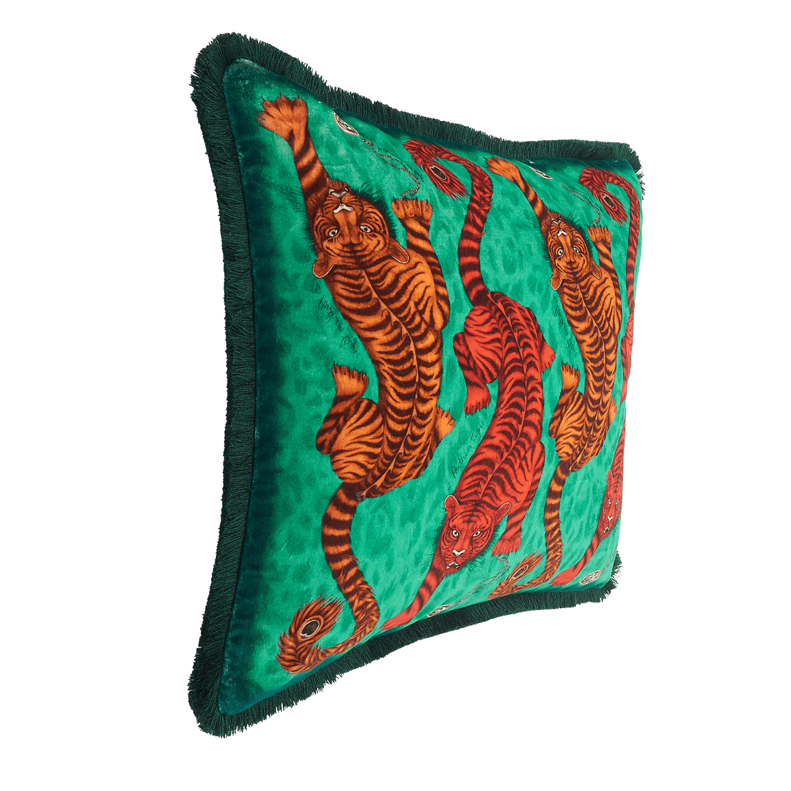 Tigris Luxury Velvet Cushion: Teal