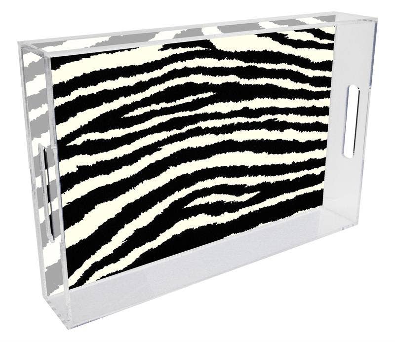 Zebra Lucite Tray, 11" x 17"