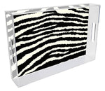 Zebra Lucite Tray, 11" x 17"