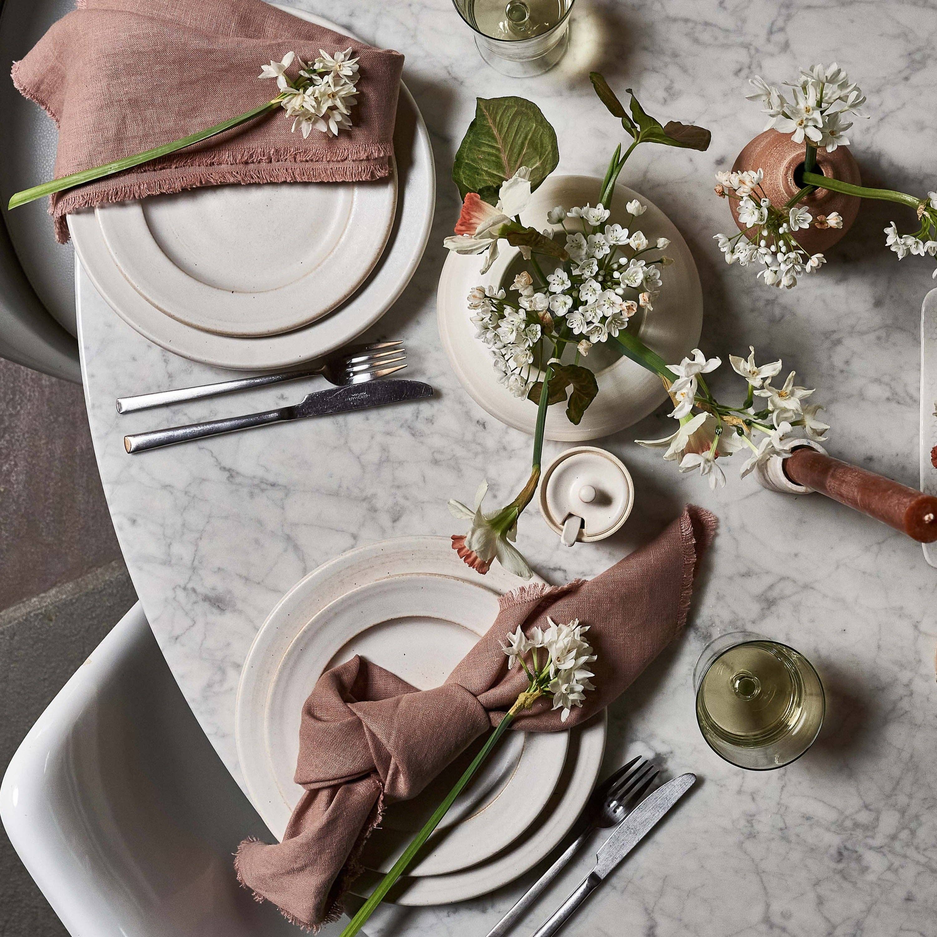 Fringed Linen Napkin: Natural Flax