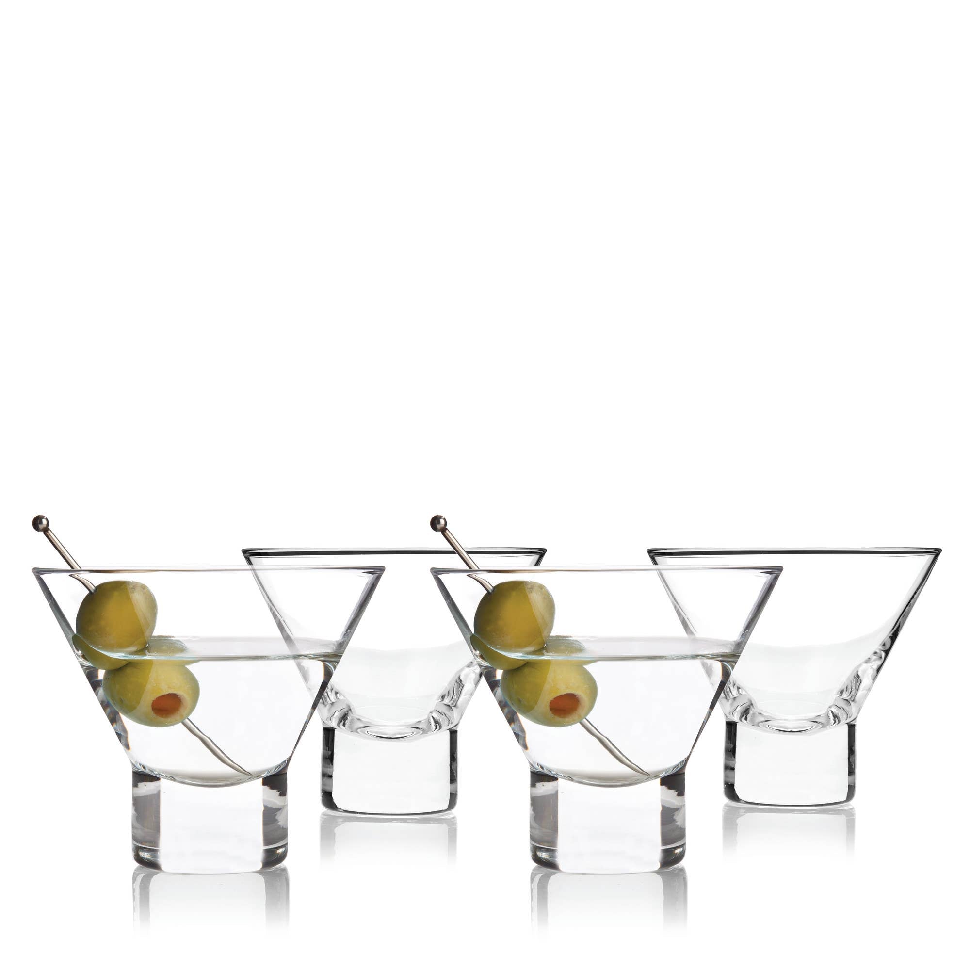 Stemless Crystal Martini Glasses, Set of Four
