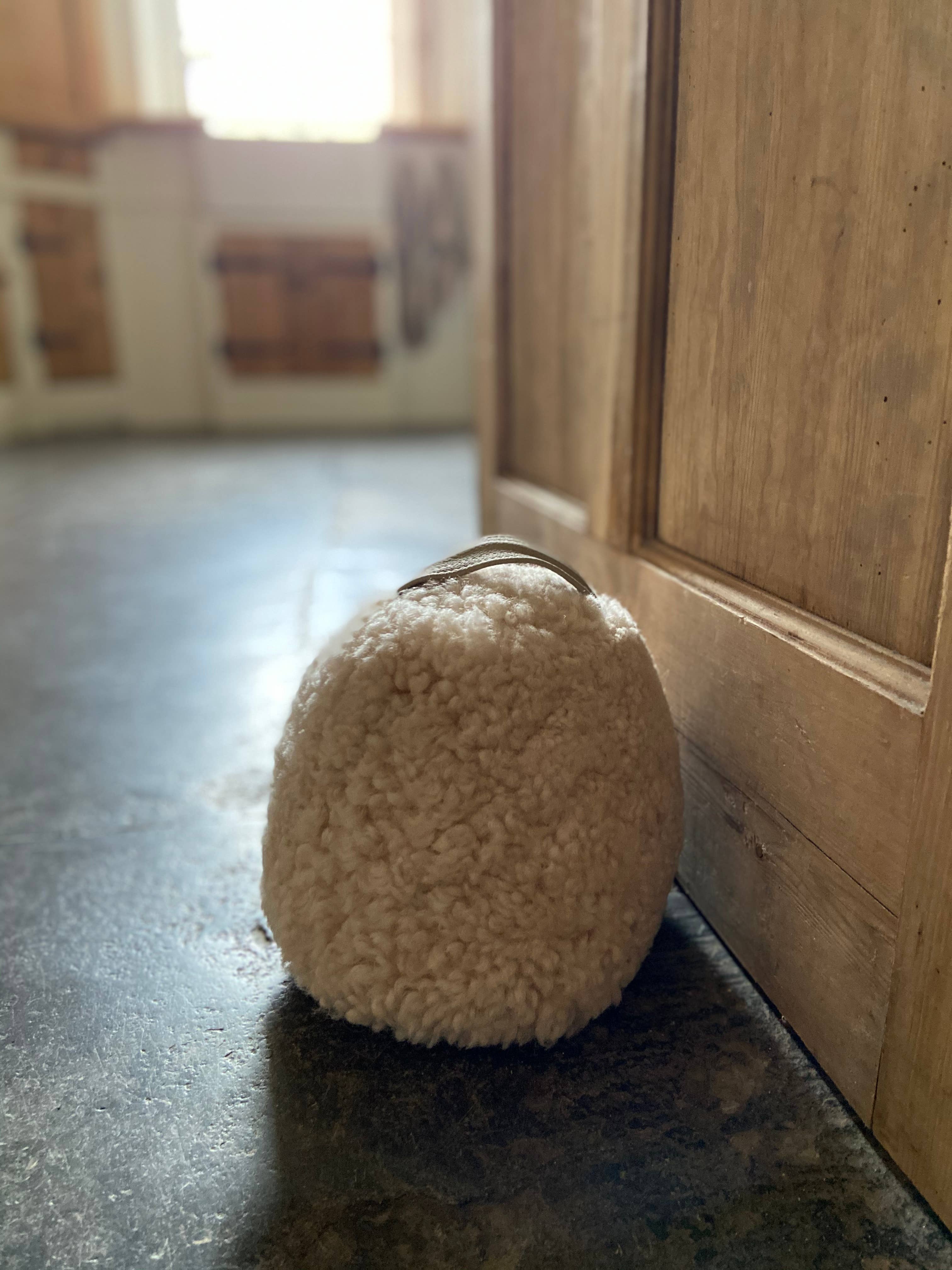 Sheepskin Doorstop | Swedish Curly | Taupe