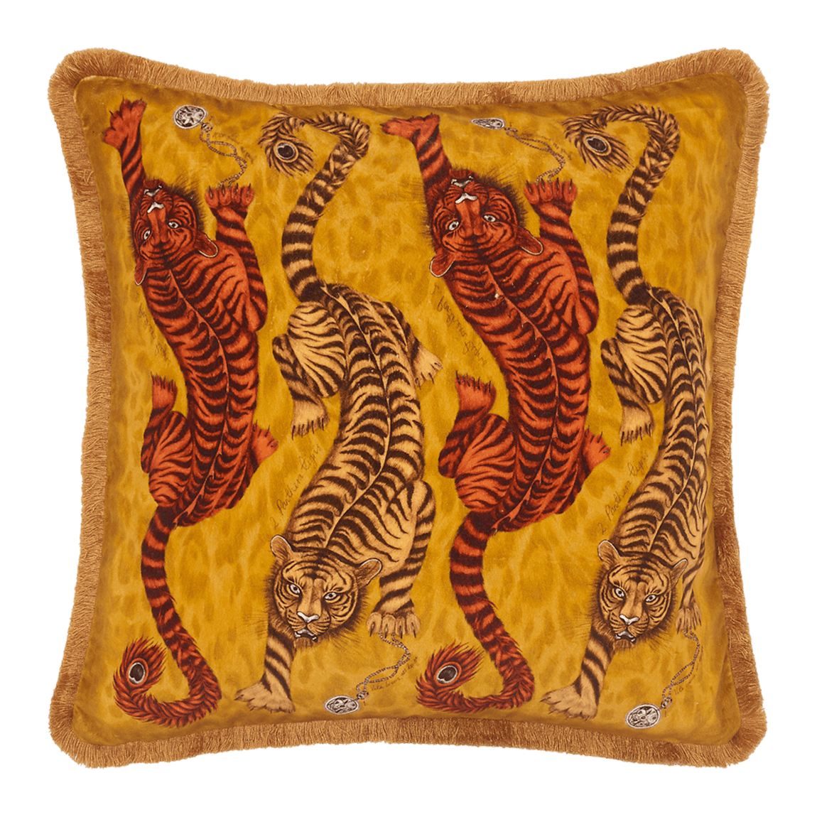 Tigris Luxury Velvet Cushion: Teal