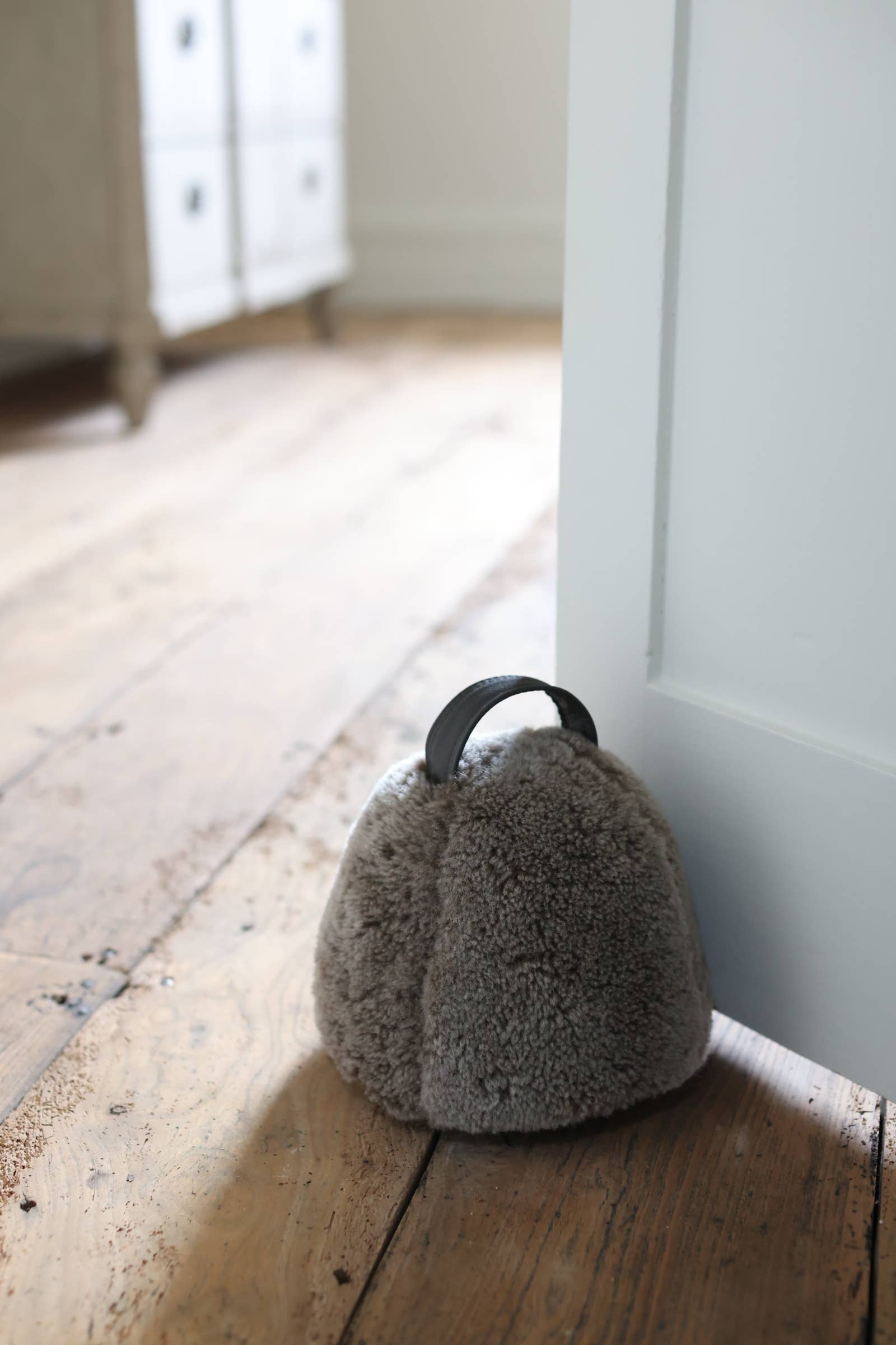 Sheepskin Doorstop | Swedish Curly | Taupe