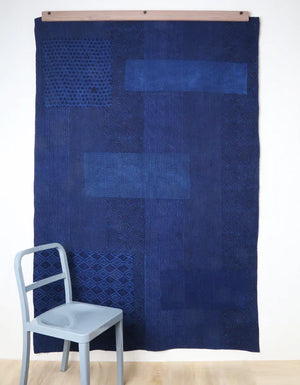 Indigo Overdyed Patchwork Quilt