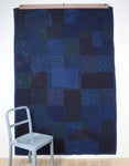 Indigo Overdyed Patchwork Quilt