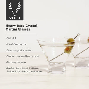 Stemless Crystal Martini Glasses, Set of Four
