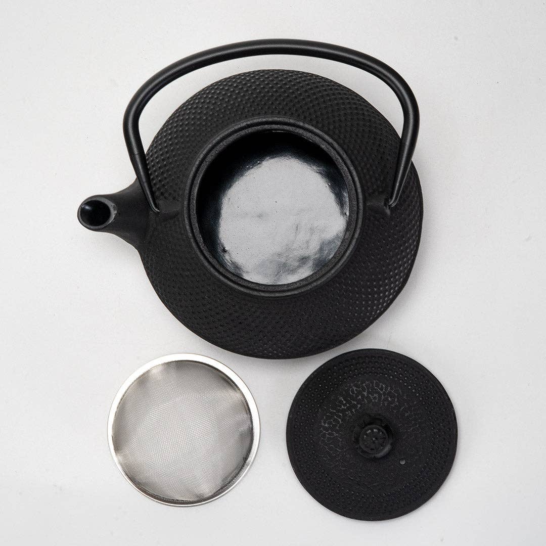 Black Hobnail Cast Iron Tea Pot