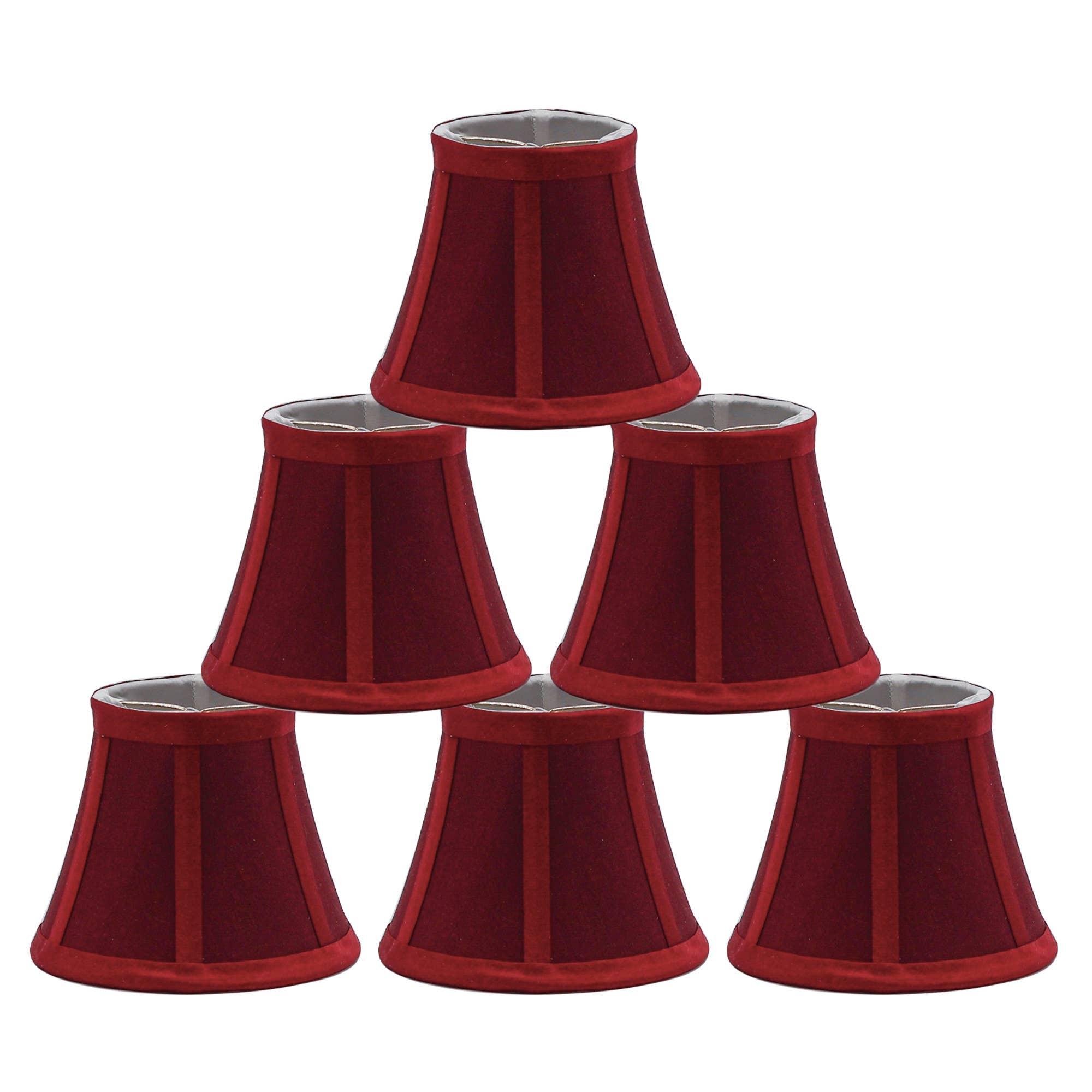 Cloth & Wire Chandelier Lampshade Flame Clip(Set of 6) Red
