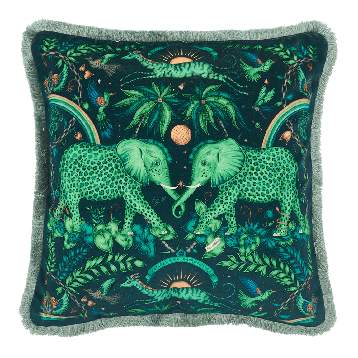 Zambezi Luxury Velvet Cushion: Teal