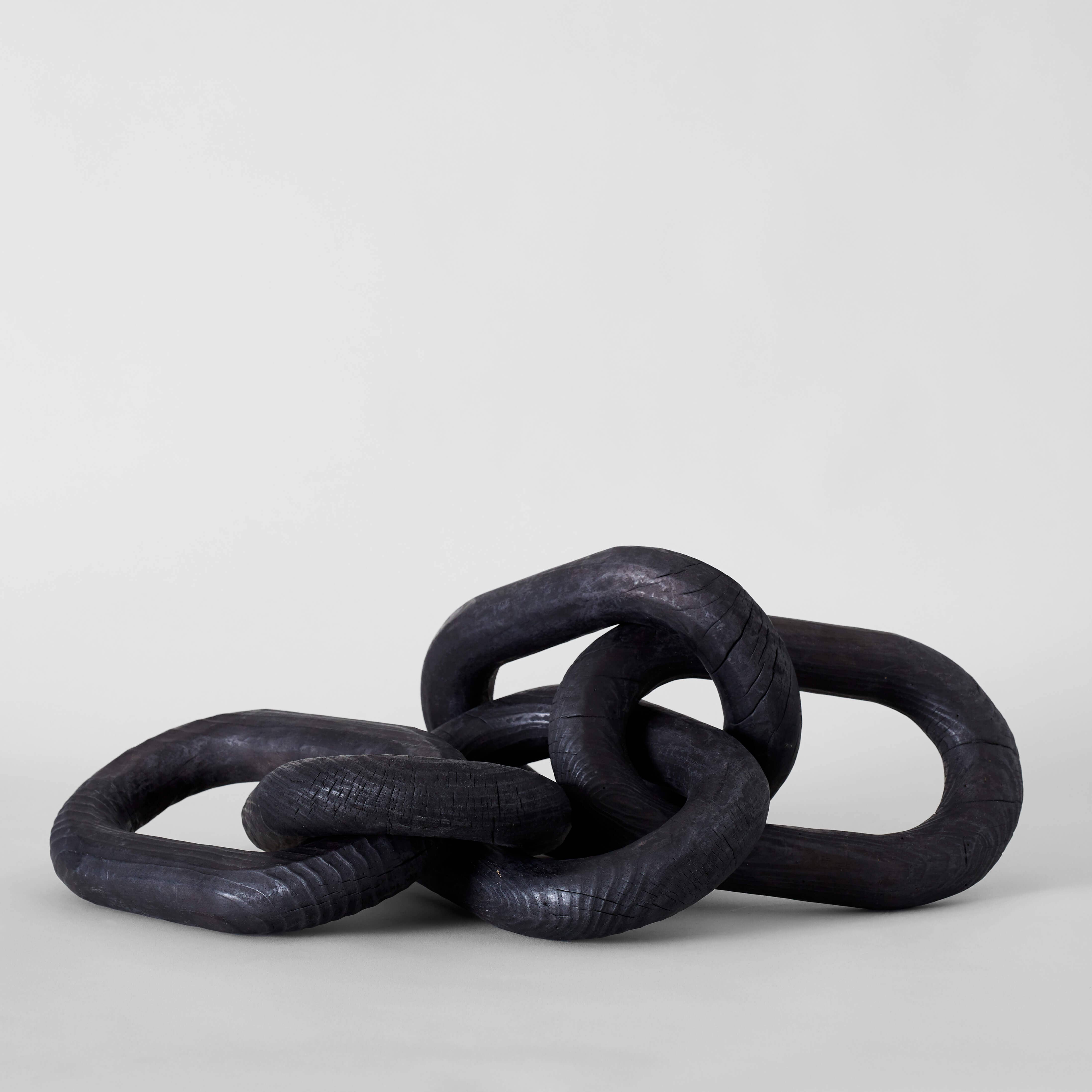 Charcoal Wood Chain, 3 Link