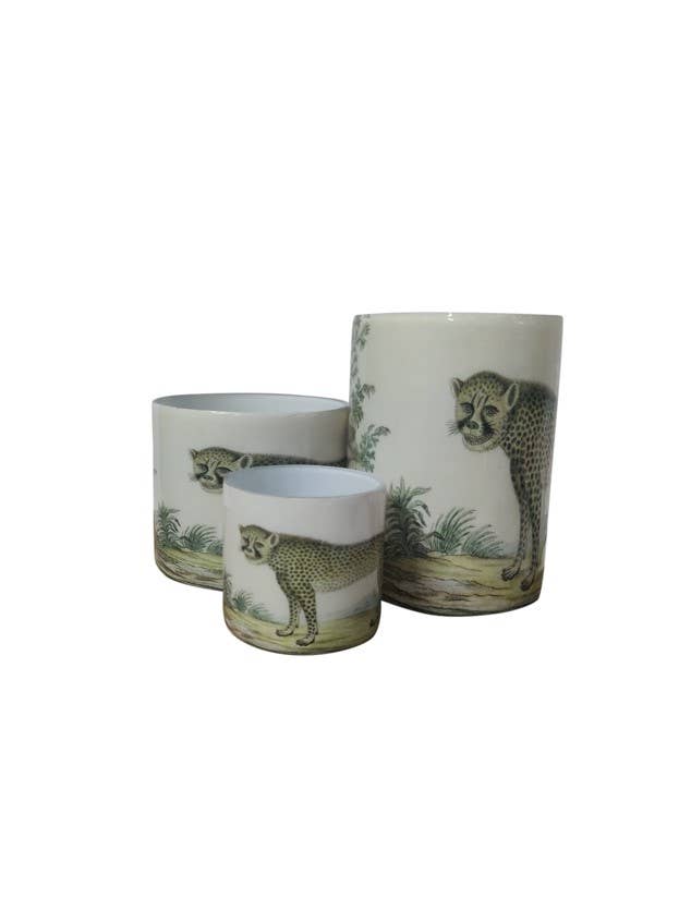 Glass Leopard Print Votive Holder, Small