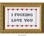 I Fucking Love You Cross Stitch Kit