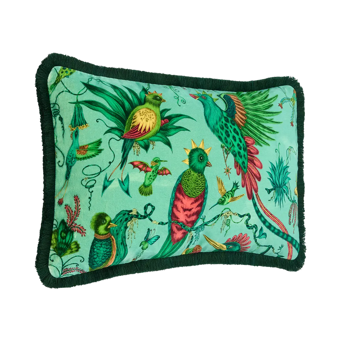 Quetzal Luxury Velvet Bolster Cushion: Violet