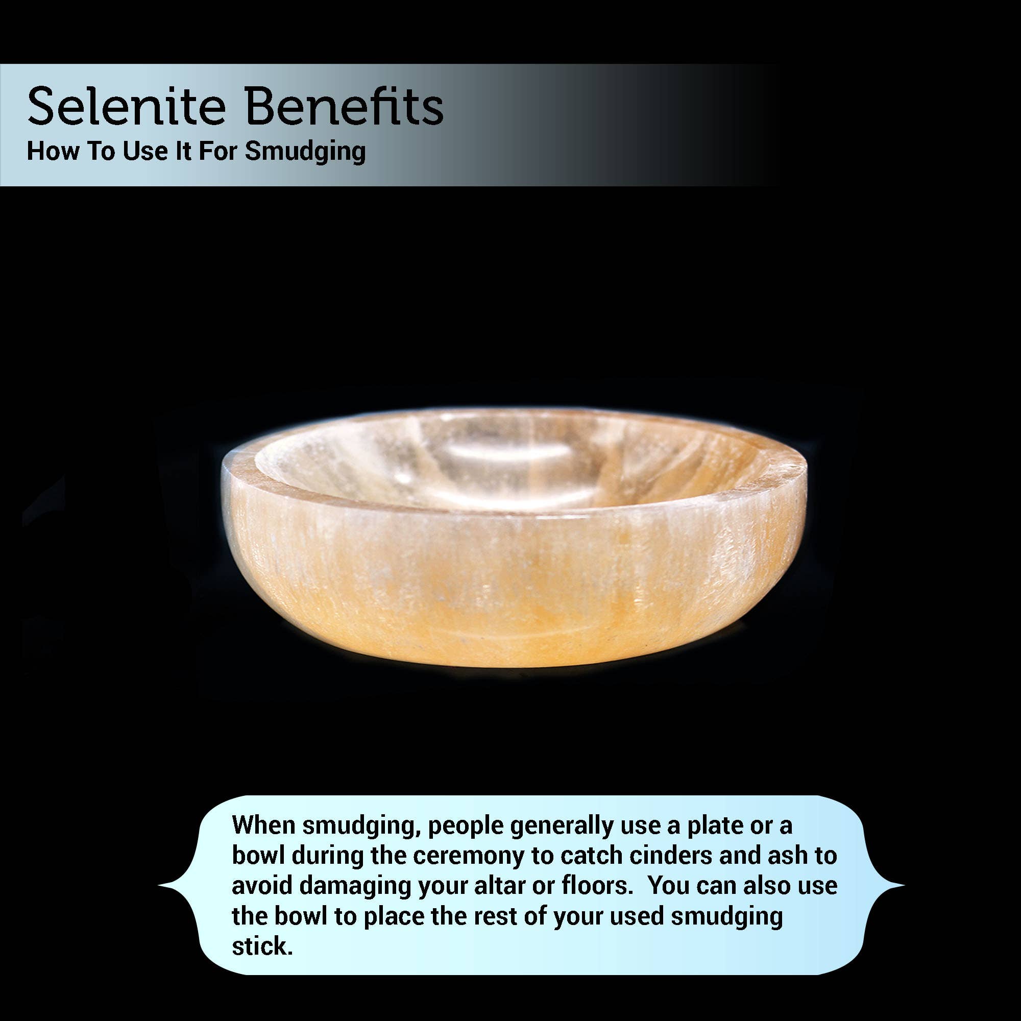 Orange Selenite Smudge Bowl