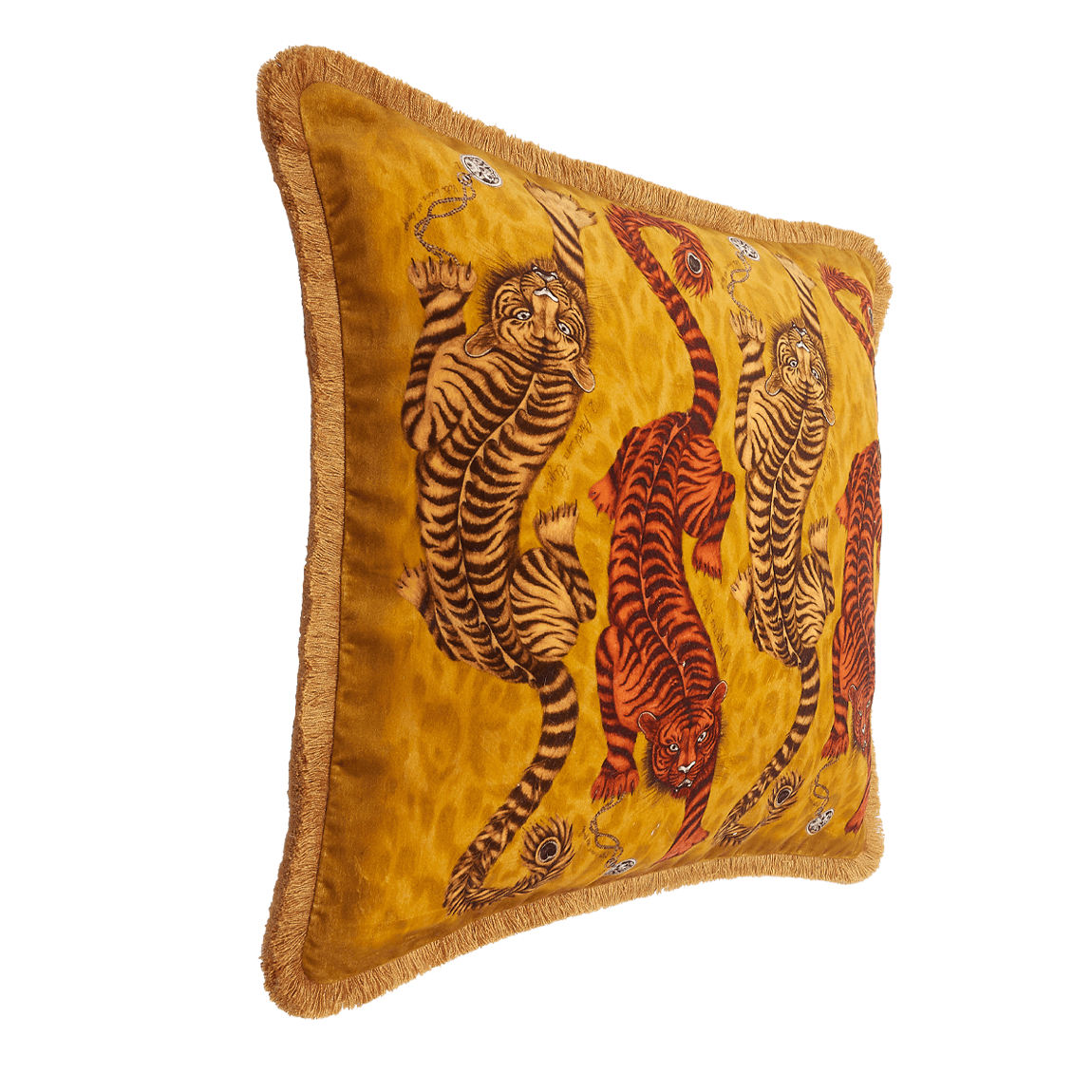 Tigris Luxury Velvet Cushion: Gold