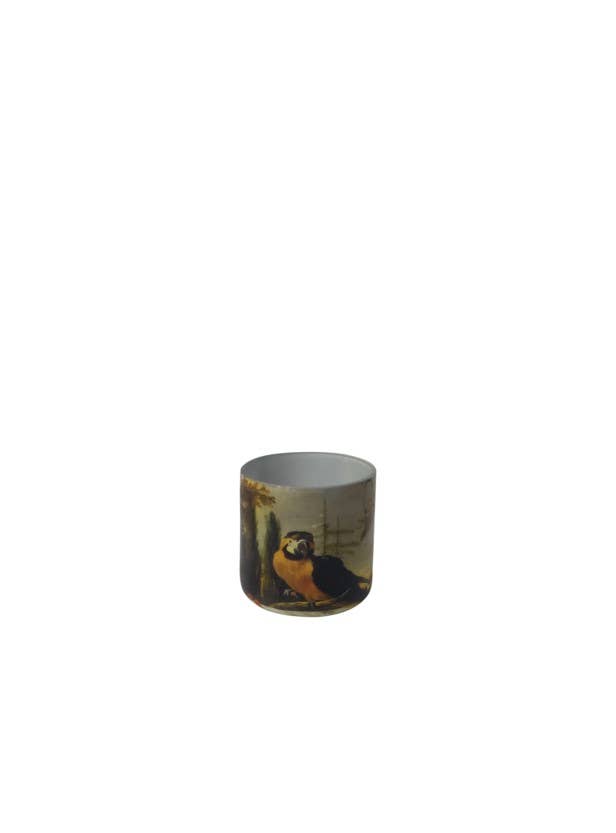 Glass Parrot Print Votive Holder, Small