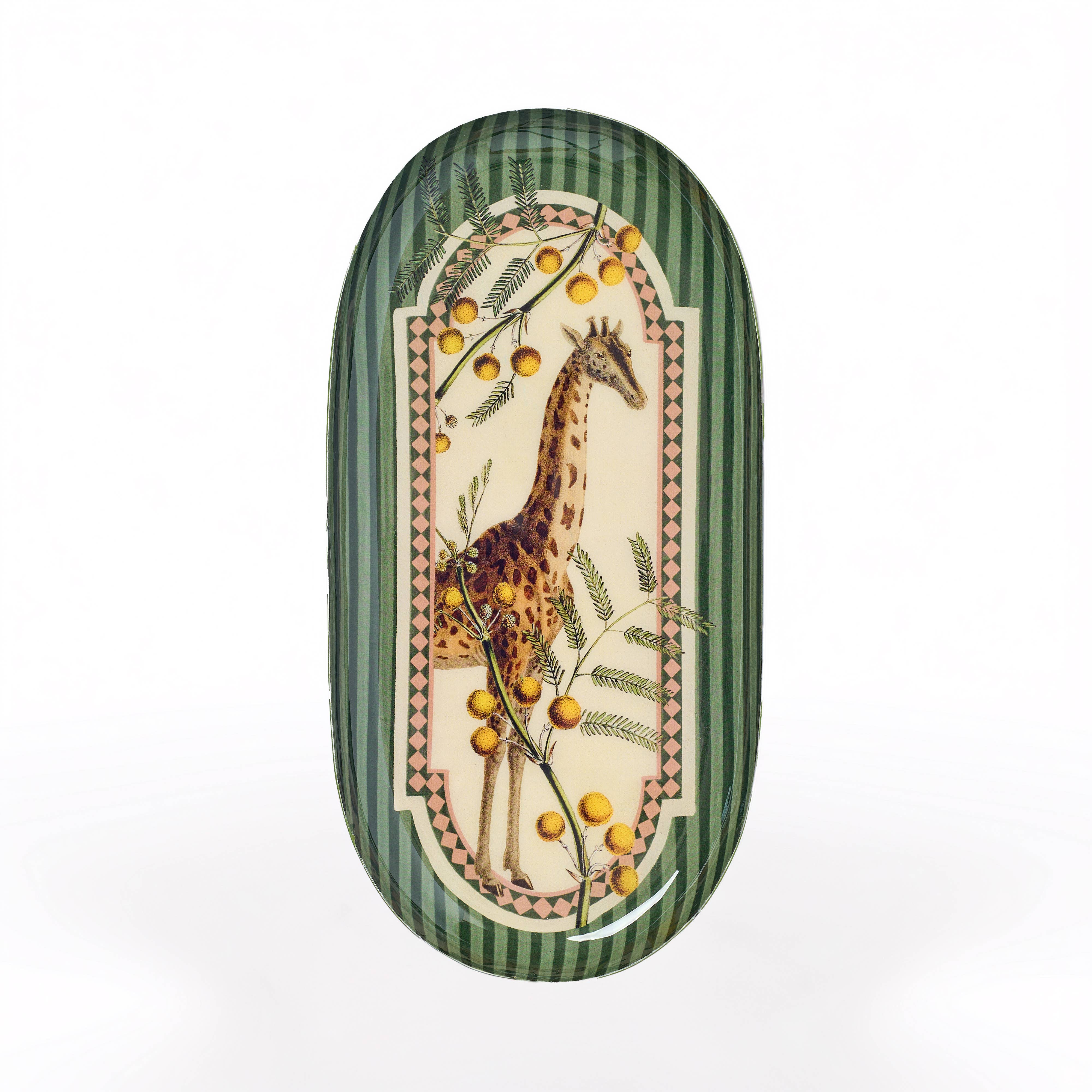 Oval Enamel Tray, Giraffe