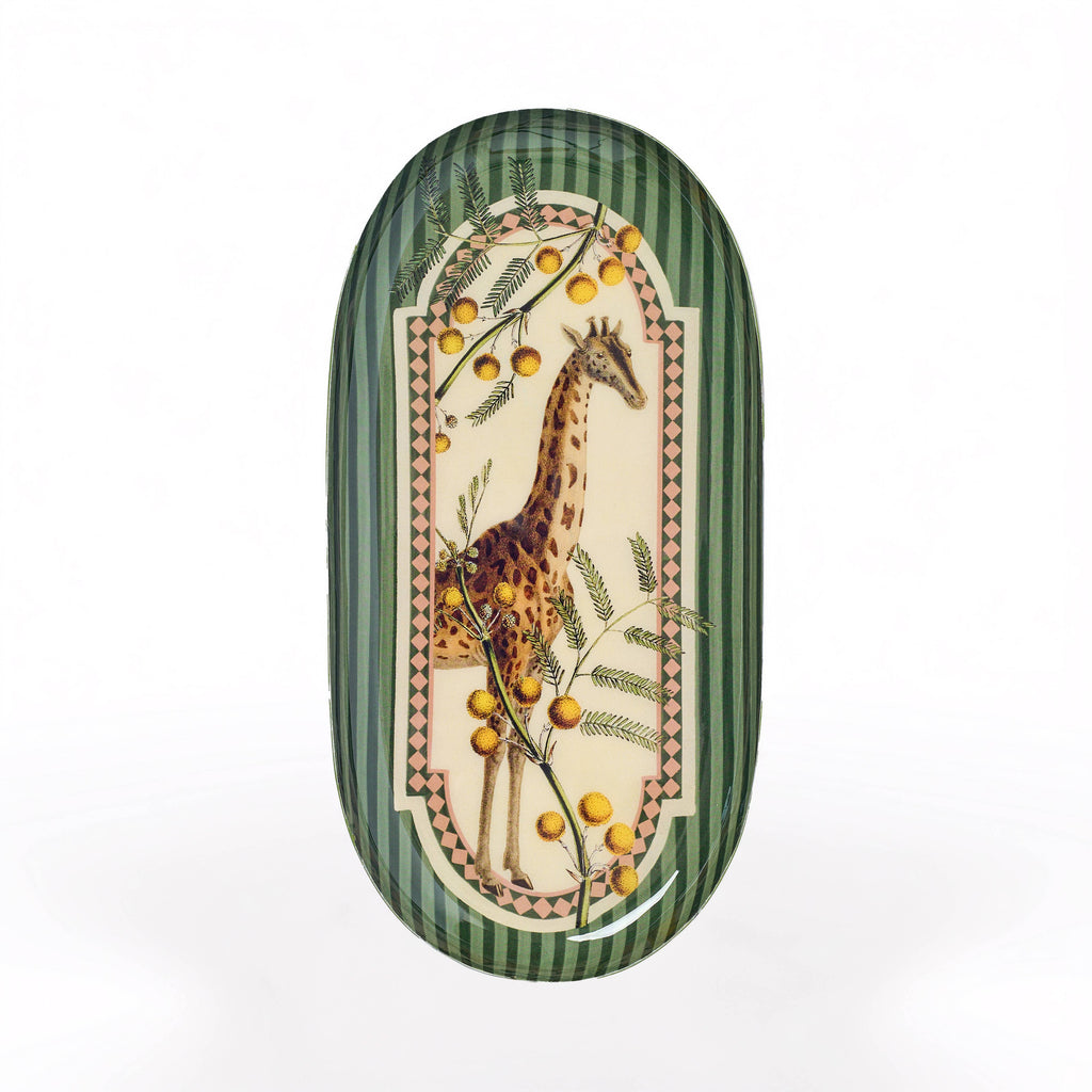 Oval Enamel Tray, Giraffe