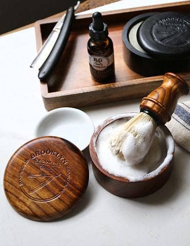 Dark Oak shaving bowl