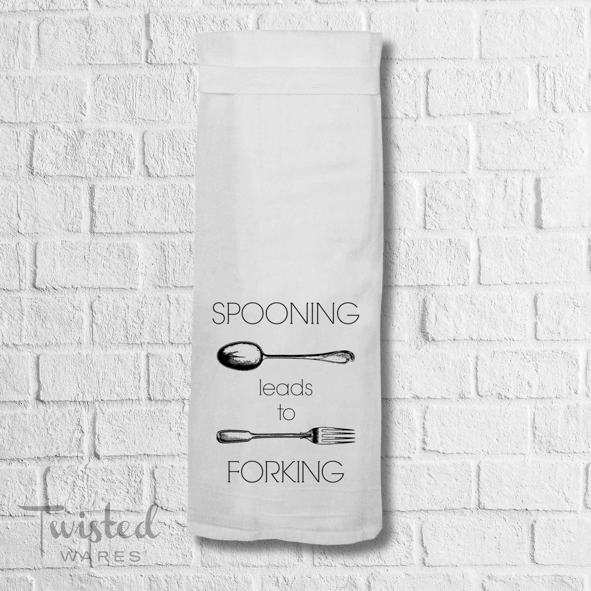 Spooning Leads To Forking Tea Towel
