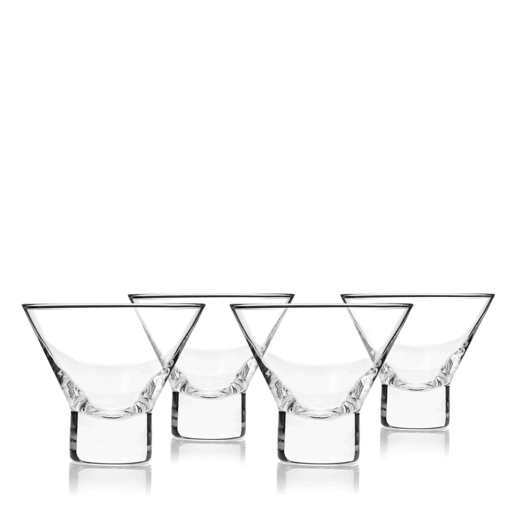 Stemless Crystal Martini Glasses, Set of Four