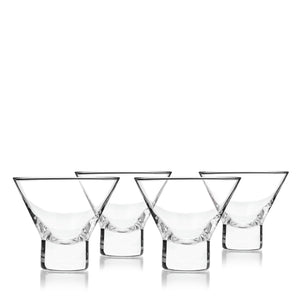 Stemless Crystal Martini Glasses, Set of Four