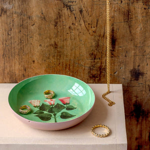 Round Enamel Tray, Festival of Flowers