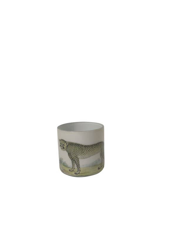 Glass Leopard Print Votive Holder, Small